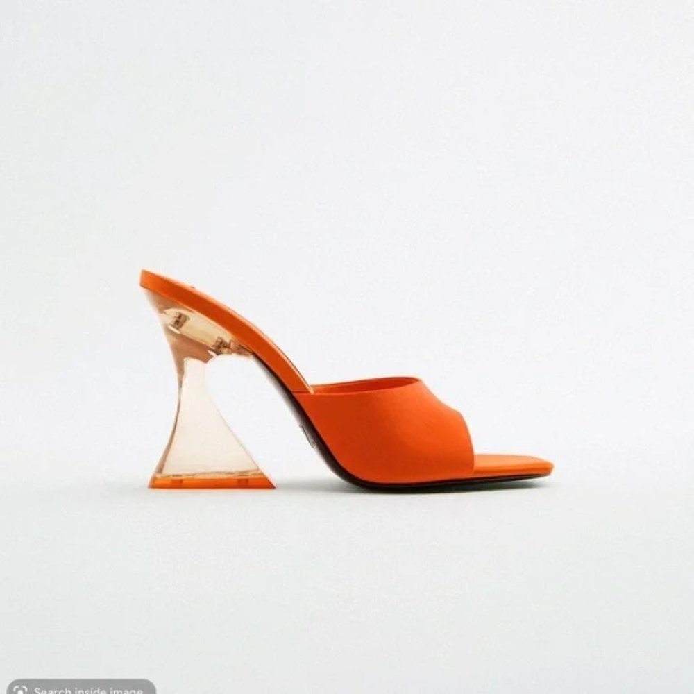 ZARA Heeled Sandals Orange